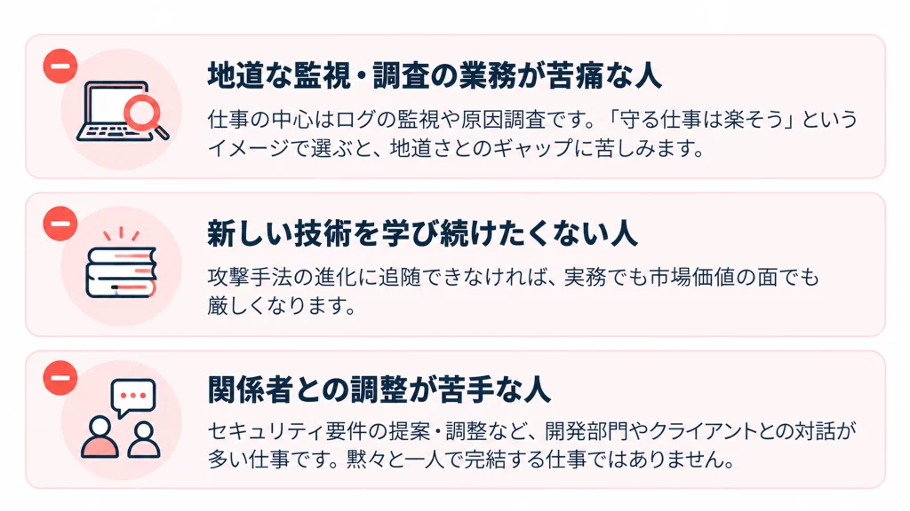 セキュリティエンジニアに不向きな人 